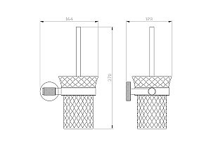 Туалетный ершик в комплекте WONZON & WOGHAND MAJESTIC, Черный/Золото (WW-9229) купить в интернет-магазине сантехники Sanbest