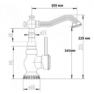 Смеситель для раковины ZORG Antic A 309U-BR купить в интернет-магазине сантехники Sanbest