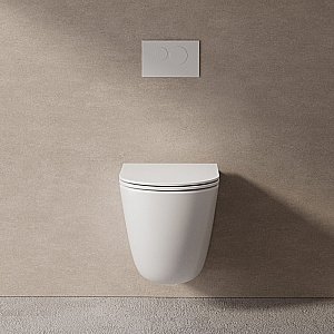 Унитаз подвесной ABBER Bequem AC1132TC белый, с крышкой микролифт, безободковый, слив-торнадо купить в интернет-магазине Sanbest