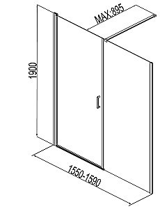 Душевая дверь Aquanet Cinetic 160 стекло прозрачное/профиль хром купить в интернет-магазине Sanbest