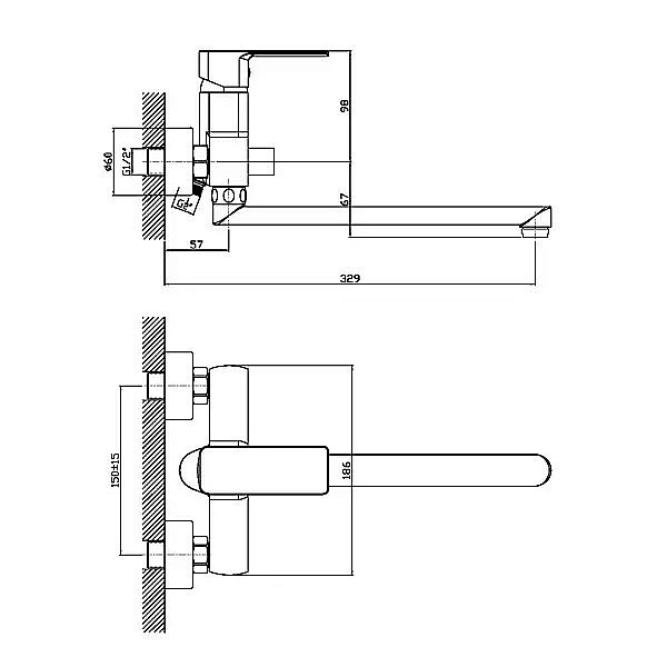 Смеситель для ванны Orange Plito M16-211cr купить в интернет-магазине сантехники Sanbest