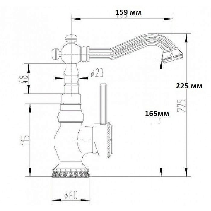 Смеситель для раковины ZORG Antic A 309U-BR купить в интернет-магазине сантехники Sanbest