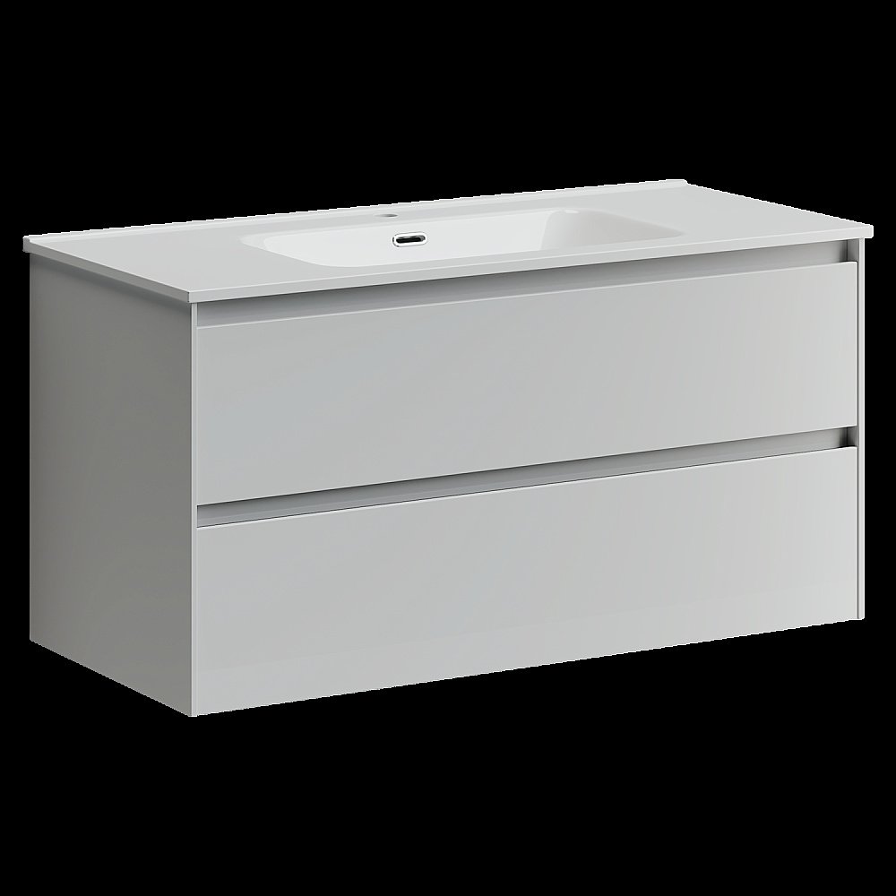 Тумба с раковиной Sancos Cento CN100W белый глянец для ванной в интернет-магазине Sanbest