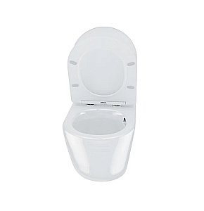 Унитаз подвесной Iddis Blanco Q BLQRDSEI25 безободковый, с крышкой микролифт, слив-торнадо купить в интернет-магазине Sanbest