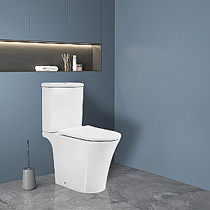 Унитаз напольный Azario Vise AZ-1343BT белый, безободковый, с бачком, с крышкой микролифт купить в интернет-магазине Sanbest