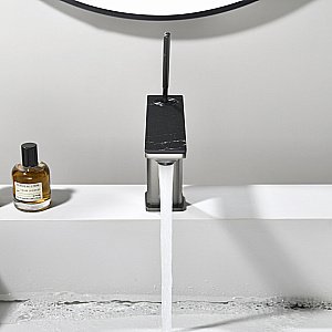 Смеситель для раковины Black&white Gravity GF-7105-GM оружейная сталь матовая купить в интернет-магазине сантехники Sanbest