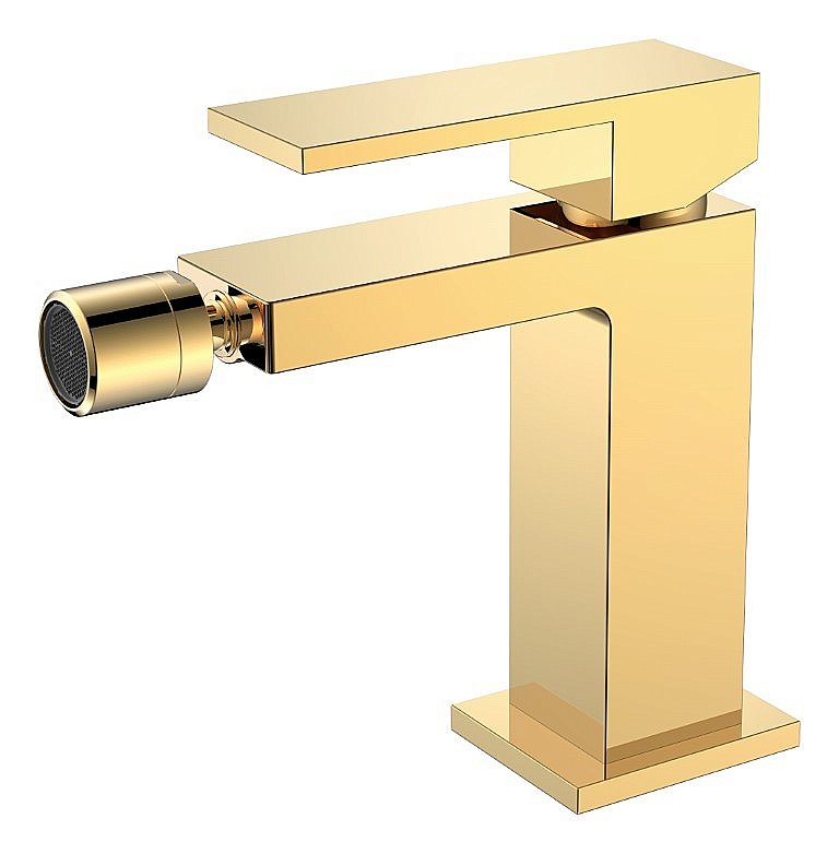 Смеситель для биде Boheme QUBIC Shinny Gold 476-G золото купить в интернет-магазине сантехники Sanbest