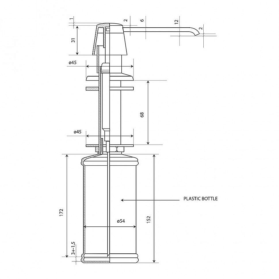Диспенсер PAINIi 53CRDISPABS хром купить в интернет-магазине сантехники Sanbest