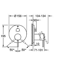 Смеситель для душа Grohe Atrio New 24096003 хром купить в интернет-магазине сантехники Sanbest
