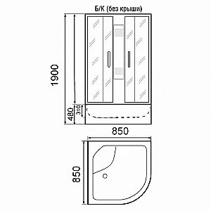 Душевая кабина Parly Effect TMF901 85x85 купить в интернет-магазине Sanbest