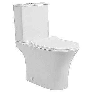 Унитаз напольный Ceramalux 1217-P белый, безободковый, с бачком, с крышкой микролифт купить в интернет-магазине Sanbest