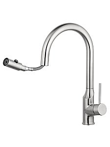 Смеситель для кухни с выдвижным изливом WONZON & WOGHAND WW-A21252-BS никель брашированный купить в интернет-магазине сантехники Sanbest