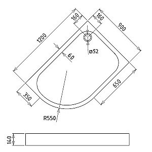 Душевой поддон Gemy ST20 L/R 120x90 белый купить в интернет-магазине Sanbest