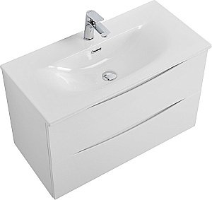 Тумба с раковиной BelBagno MARINO-CER-MINI-800-2C-SO-BL-P Bianco Lucido для ванной в интернет-магазине Sanbest