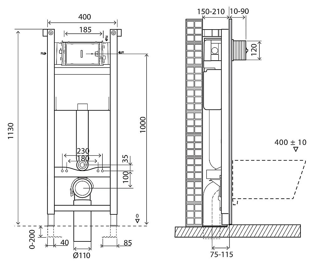 Инсталляция для унитаза BelBagno BB004-40 EXPERT купить в интернет-магазине сантехники Sanbest