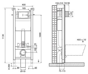 Инсталляция для унитаза BelBagno BB004-40 EXPERT купить в интернет-магазине сантехники Sanbest