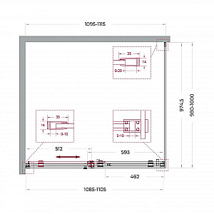 Душевой уголок BelBagno SOFT_CLOSE-2-AH-1 110х100 стекло прозрачное/профиль оружейная сталь купить в интернет-магазине Sanbest
