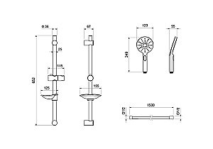 Душевой гарнитур Aquatek Оберон AQ2014MB черный матовый купить в интернет-магазине сантехники Sanbest
