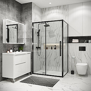 Душевой уголок Grossman Cosmo 130х100 120.K33.02.1310.42.00 стекло прозрачное/профиль графит сатин купить в интернет-магазине Sanbest