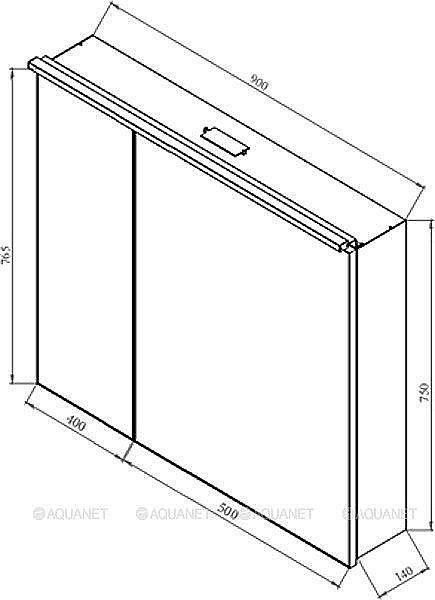 Зеркальный шкаф De Aqua Алюминиум 261753 90 серебро купить в интернет-магазине сантехники Sanbest