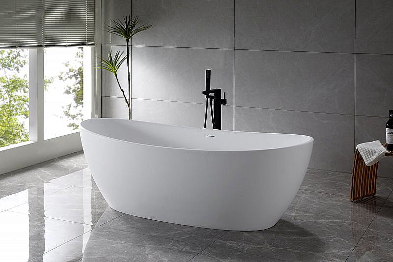 Ванна из искусственного камня BelBagno BB-UNIQUE-180-85-64-SSB белая матовая купить в интернет-магазине Sanbest