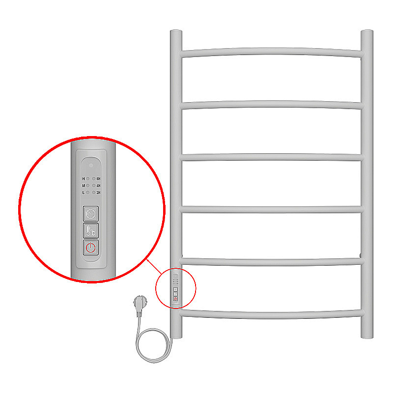 Полотенцесушитель электрический Azario VERONA П6 500х800 белый купить в интернет-магазине сантехники Sanbest