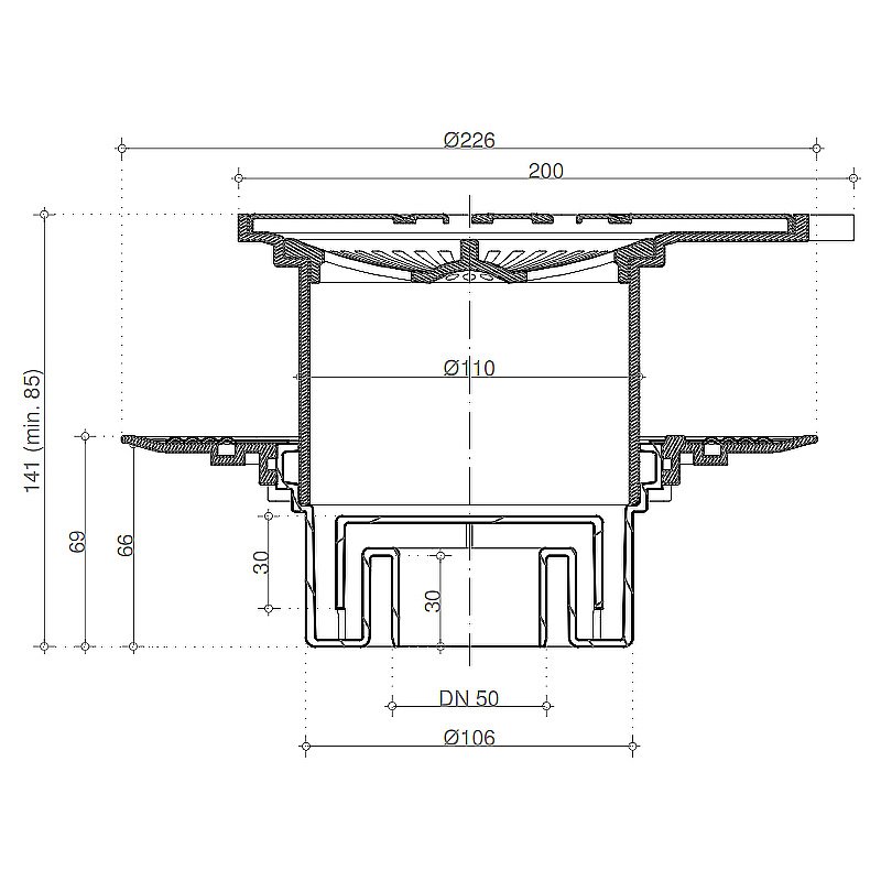 Душевой трап Pestan Confluo Standard 13000131 золото купить в интернет-магазине Sanbest