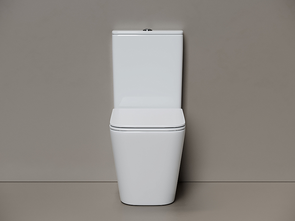 Унитаз напольный Ceramica Nova Cubic CN1803T-B/CN1803T-T белый, безободковый, с крышкой микролифт, слив торнадо купить в интернет-магазине Sanbest