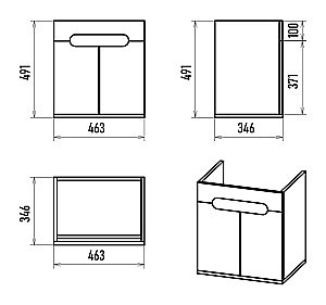 Тумба с раковиной Misty Сканди - 50 Э-Ска01050-011П белый/графит для ванной в интернет-магазине Sanbest