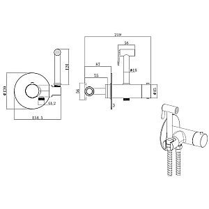 Гигиенический душ Allen Brau Thermo Rund 5.60001.31 Черный Матовый купить в интернет-магазине сантехники Sanbest