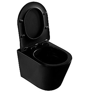 Унитаз подвесной ABBER Bequem AC1102MB с крышкой микролифт, безободковый купить в интернет-магазине Sanbest