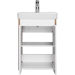 Тумба с раковиной Акватон Сканди Doors 45 белая/дуб рустикальный для ванной в интернет-магазине Sanbest