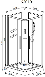 Душевая кабина AvaCan K Серия K2010N 100х100 без крыши купить в интернет-магазине Sanbest