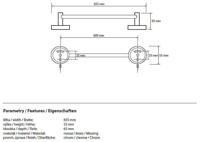 Полотенцедержатель Bemeta Omega 104104042 купить в интернет-магазине сантехники Sanbest