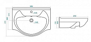 Тумба с раковиной Style Line Лана 60 для ванной в интернет-магазине Sanbest