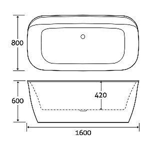 Ванна акриловая ART&MAX 160х80 AM-316-1600-800 купить в интернет-магазине Sanbest