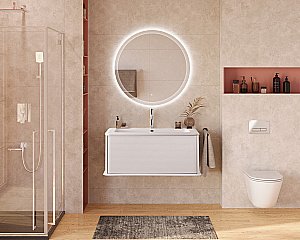 Тумба с раковиной Cezares IDRA 98 55804+50264 Bianco opaco для ванной в интернет-магазине Sanbest