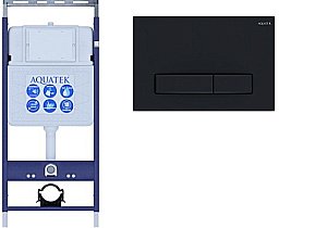 Инсталляция для унитаза Aquatek Easy Fix INS-0000010 с кнопкой KDI-0000025 черная матовая купить в интернет-магазине сантехники Sanbest