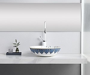 Раковина накладная Bronze de Luxe Lotos 40,5 5008 с декором купить в интернет-магазине Sanbest