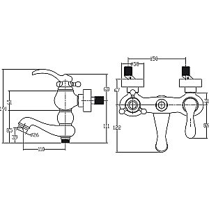 Смеситель для ванны Kaiser Logo 47722-1 купить в интернет-магазине сантехники Sanbest