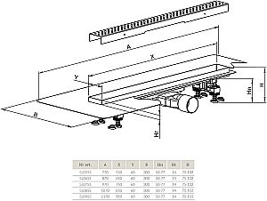 Душевой трап Radaway SLIM Rain 550 купить в интернет-магазине Sanbest