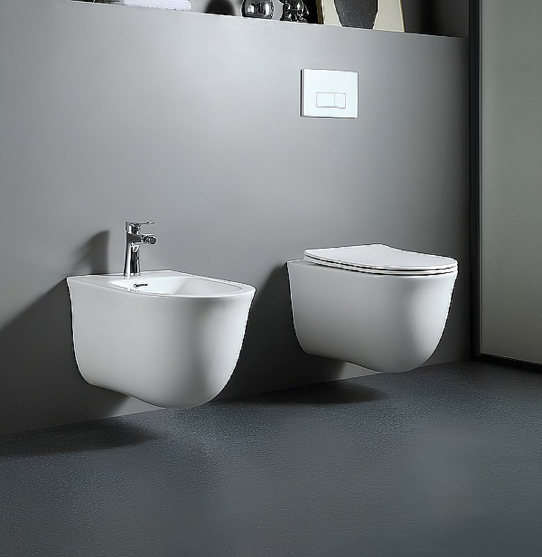 Унитаз подвесной Aquatek Классик AQ1112-00 белый, с крышкой микролифт, безободковый купить в интернет-магазине Sanbest