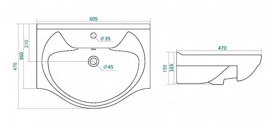 Тумба с раковиной Style Line Лана 60 для ванной в интернет-магазине Sanbest