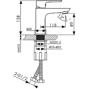 Смеситель для раковины Kaiser Cezar 05011-2 купить в интернет-магазине сантехники Sanbest
