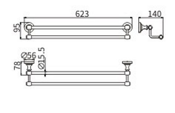 Полотенцедержатель CeramaLux Bianco 52009 хром купить в интернет-магазине сантехники Sanbest