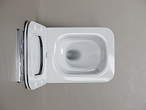 Унитаз подвесной Ceramica Nova Miro CN11003T белый, безободковый, с крышкой микролифт, слив торнадо купить в интернет-магазине Sanbest