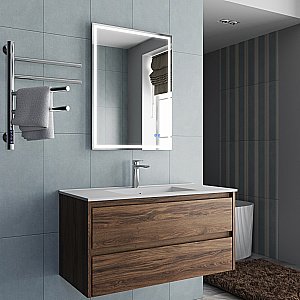 Тумба с раковиной Vincea Gio 1000 VMC-2G100CO/VBS-13100 тёмный дуб/раковина белая для ванной в интернет-магазине Sanbest