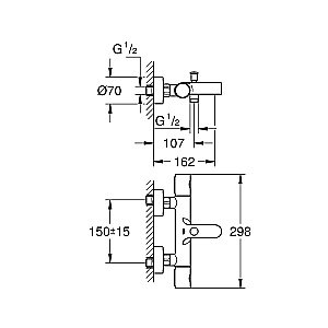Термостат для ванны Grohe Grohtherm 800 Cosmopolitan 34766000 купить в интернет-магазине сантехники Sanbest