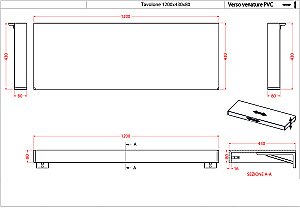 Консоль подвесная Cezares TAVOLONE 41583+50179+41585 120 Rovere tabacco для ванной в интернет-магазине сантехники Sanbest