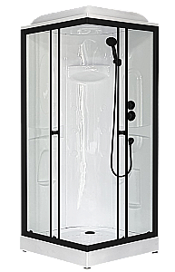 Душевая кабина Royal Bath RB 90HP1-T-BL 90x90 стекло прозрачное/профиль черный купить в интернет-магазине Sanbest